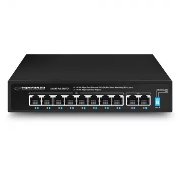 Esperanza ENS106 10-poorts PoE-switch 10/100 96 W