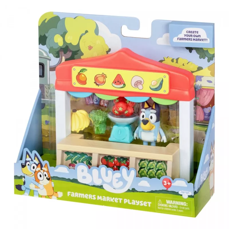Speelfigurenset TMTOYS Mini Bluey levensmiddelenwinkel BLU17555 – minifigurenset voor speelplezier