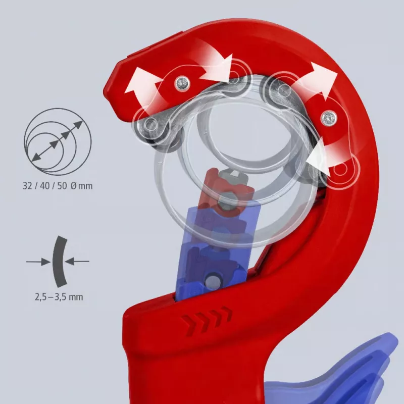 Buizensnijder Knipex DPT50 90 23 02 BK — snijcapaciteit 50 mm, model 90 23 02 BK