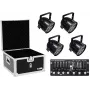 LED PAR-56 lichtset EUROLITE 20000411 — 4x HCL PAR-56 schijnwerpers met flightcase en controller