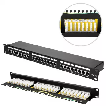 Extralink CAT6 STP V2 | patchpanel | 24 poorten