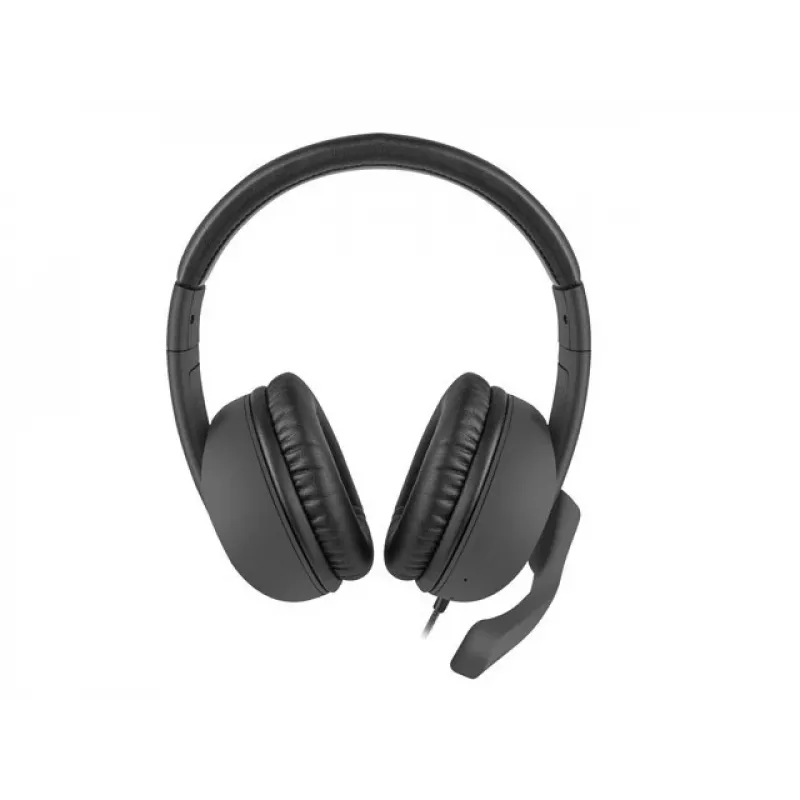 Bedrade binaurale headset NATEC Rhea met beugelmicrofoon, 3,5-mm-aansluitingen, 2,2 m kabel, 32 Ω impedantie