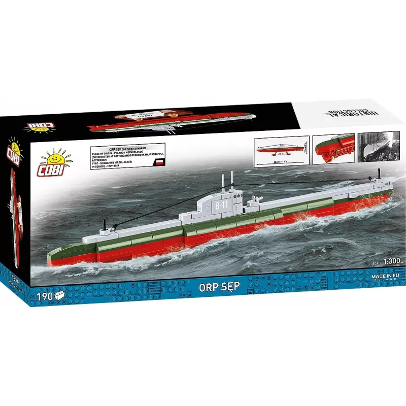 Plastic modelbouwpakket Cobi Poolse onderzeeboot ORP Sęp schaal 1:300 (COBI-4856)