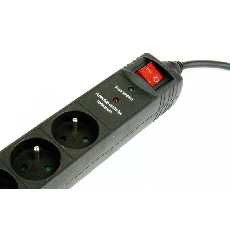 Gembird SPF5-C-10 overspanningsbeveiliging zwart 5 AC-stopcontact(en) 250 V 3 M