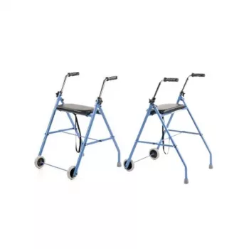 Tweewielige revalidatiesteun ARmedical PPC005 – blauw/zwart, stalen frame, verstelbare hoogte, zitting inbegrepen