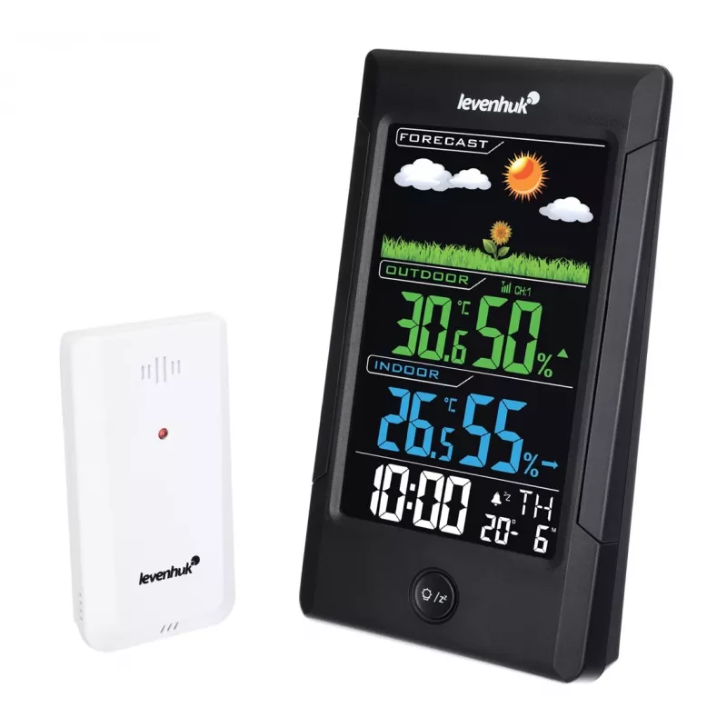 Levenhuk Weezer Teo TH40 elektronische omgevingsthermometer binnen/buiten zwart
