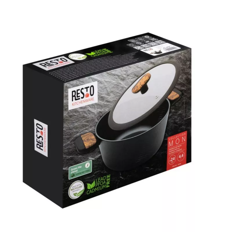 Braadpan RESTO 93188 kookpan voor de kookplaat, 24 cm, 4,4 L