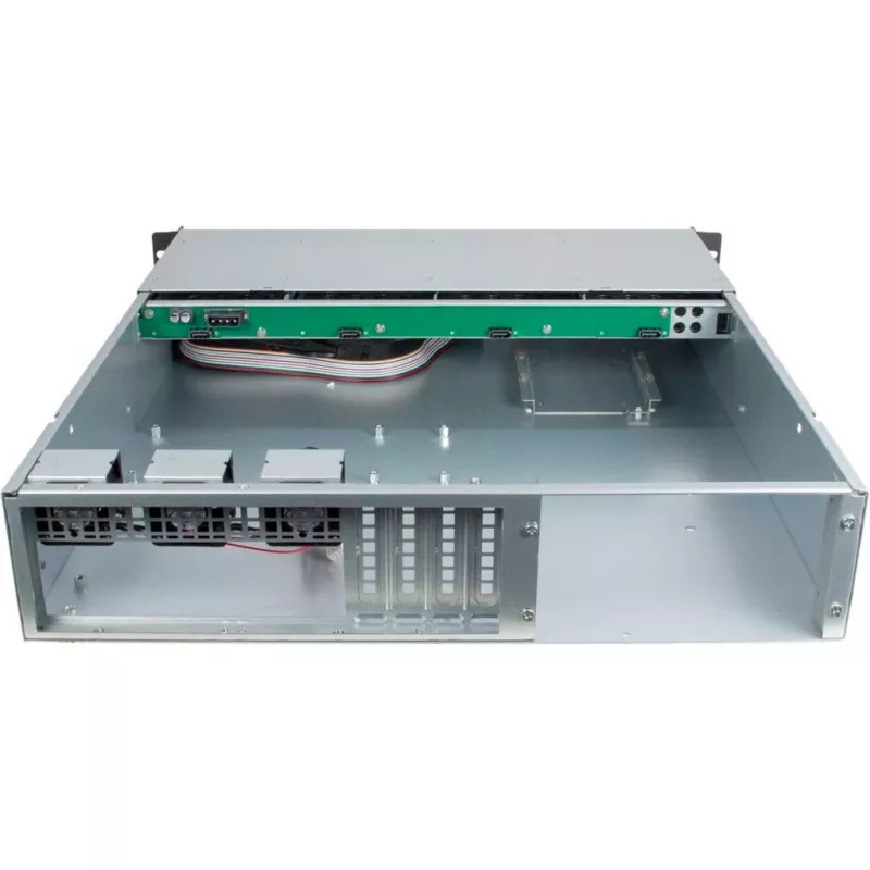 Serverbehuizing Inter-Tech 2U 2404L rack zwart, grijs