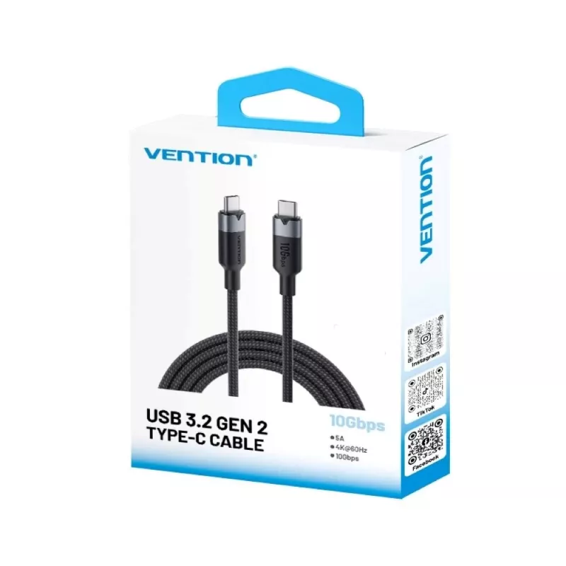 Vention USB 3.2 5A 10Gbps 1m BK USB-C naar C-kabel