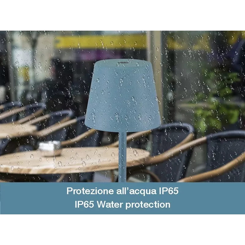 Beper P207ILI200 oplaadbare led-tafellamp, aanraakschakelaar, dimbaar, leisteenblauw