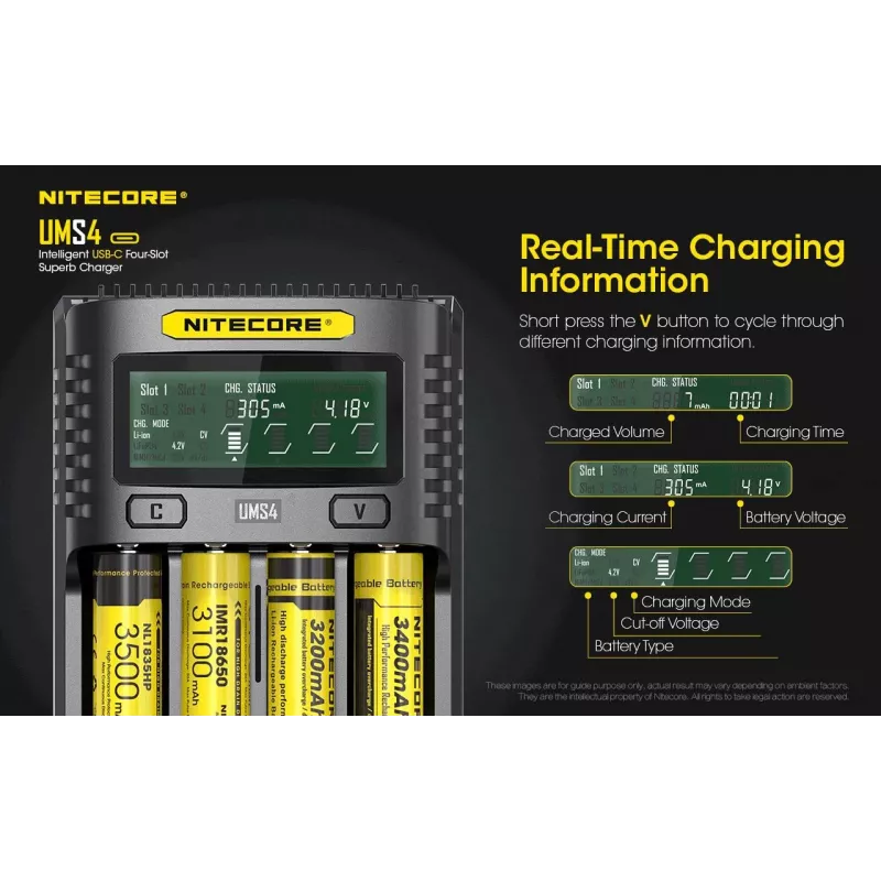 Oplader Nitecore UMS4