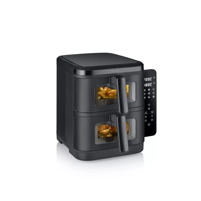 Friteuse SEVERIN FR 2468 S-Fry Duo Stack 2-in-1 kookcapaciteit, dualmandontwerp