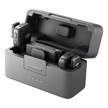 DJI Mic Mini (2 TX + 1 RX + oplaadcase) draadloze microfoonkit - donkergrijs
