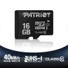 MicroSDHC-geheugenkaart PATRIOT PSF16GMDC10 — 16 GB, Class 10, UHS-I (U1), 80 MB/s, zwart