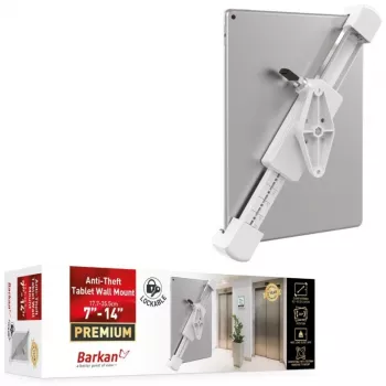 Tablethouder BARKAN T70VL draaibare wandhouder met slot voor 7–14 inch tablets