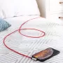 USB-naar-Lightning-kabel Aukey CB-AL01 rood – nylon gevlochten, Lightning-stekker voor Apple-apparaten