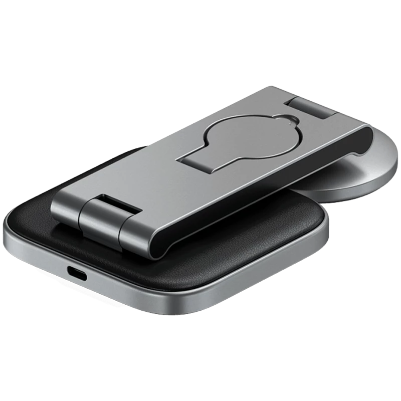 SATECHI 3-in-1 opvouwbaar Qi2 draadloos oplaadstation (Space Gray) met Type-A-, C-, G-stekkers