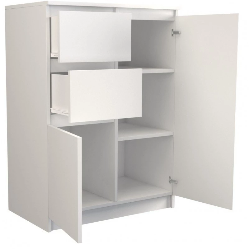 Topeshop 2D2S BIEL ladekast, wit