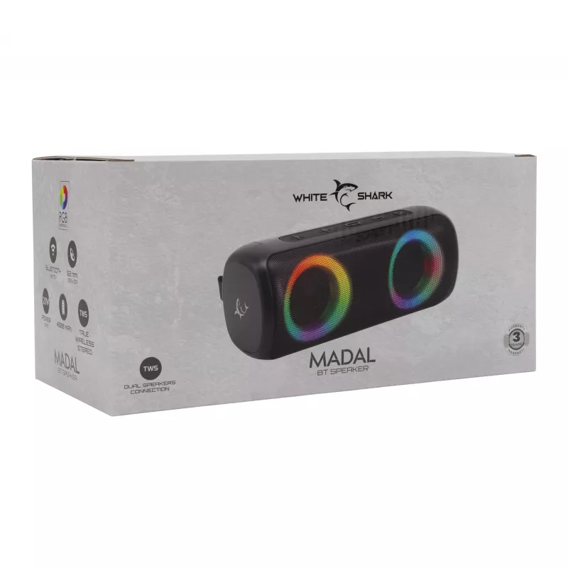 Draagbare luidspreker White Shark GBT-876 Madal, wit
