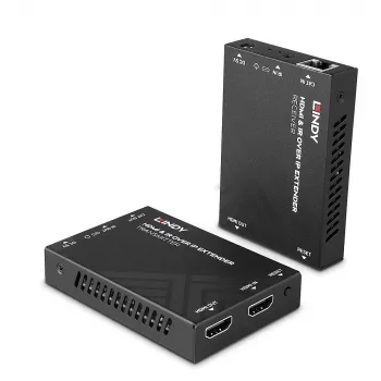 Lindy HDMI en IR over IP-extender, 1920 x 1080 pixel, AV-zender & -ontvanger, 150 m, bedraad, zwart, HDCP