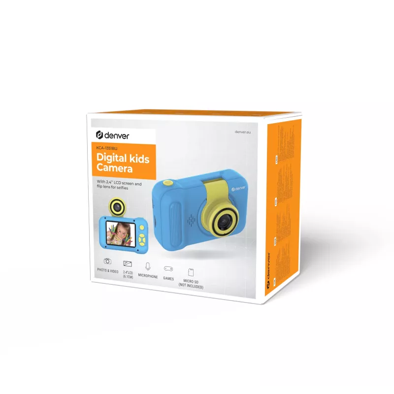 Kinderdigitale camera Denver KCA-1351BU 2MP Blauw Geel