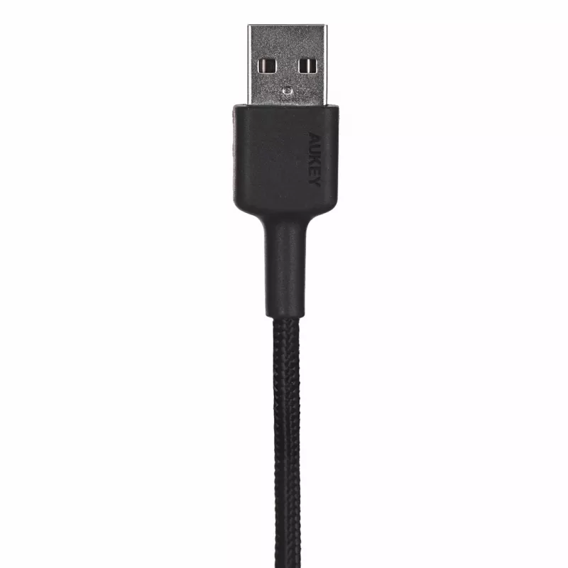 AUKEY CB-CD30 USB-A-naar-USB-C-kabel 0,9 m, nylon gevlochten, 60W PD, 3A, zwart