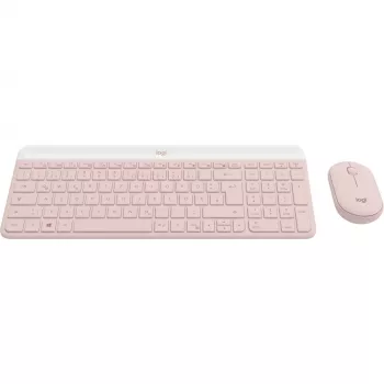 Logitech Slim Wireless Combo MK470 - toetsenbord-muisset - draadloos - 2,4 GHz - QWERTY - rosé (920-011314)