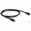 USB-kabel DeLOCK 83177 1 m Micro-USB B Mini-USB B zwart