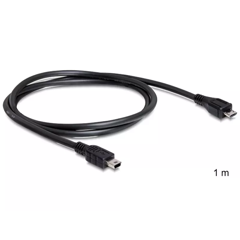 USB-kabel DeLOCK 83177 1 m Micro-USB B Mini-USB B zwart