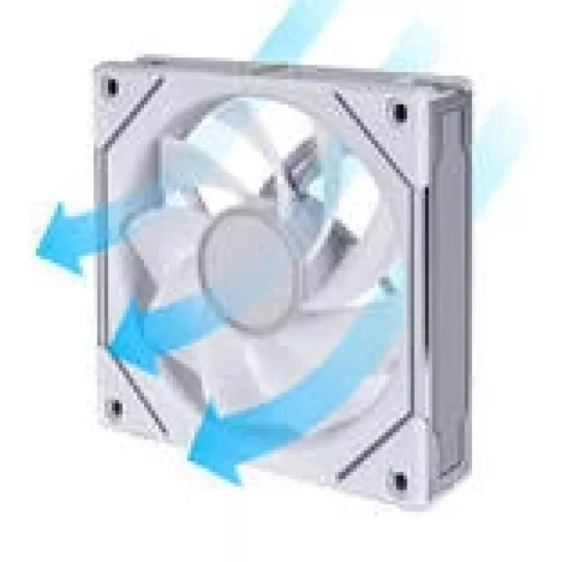 Computerkastventilator Lian Li Uni Fan 12RSLIN3W 120 mm Wit, 12 V, 0,2–2100 tpm, 2,66 mmH2O, FDB