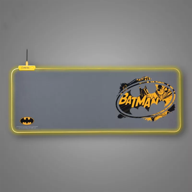 FR-TEC BATPCMPAD muismat gaming muismat zwart - grijs - geel (BATPCMPAD)