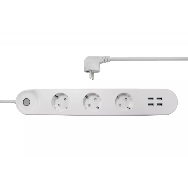 Slimme stekkerdoos Denver SHP-300U 3 AC-stopcontacten type E 4 wit