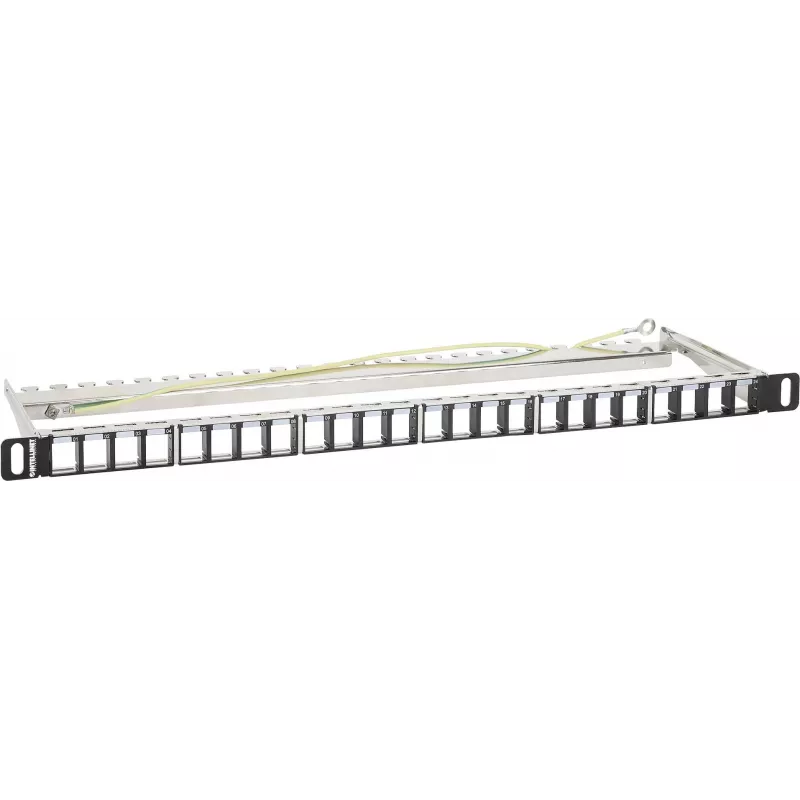 Intellinet 721011 lege keystone-patchpaneel, 24-poorts, 0,5U, afgeschermd, 19 inch