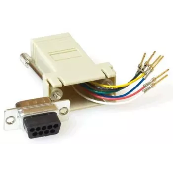 Kabel-gender-changer MicroConnect SAD008 — RJ45 F naar DB9 F, beige