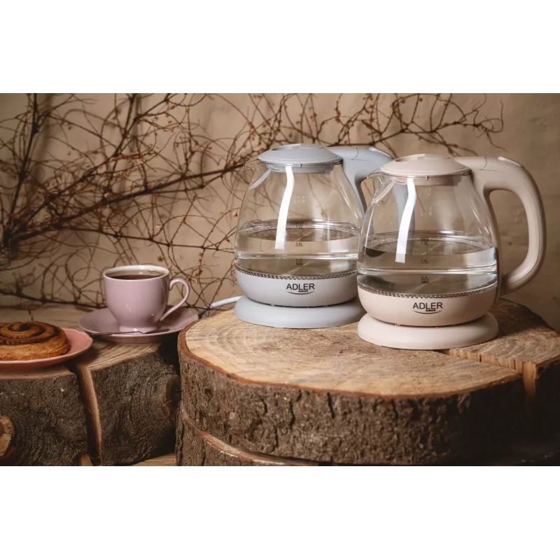 Elektrische waterkoker Adler AD 1283C 1 L 900 W crème