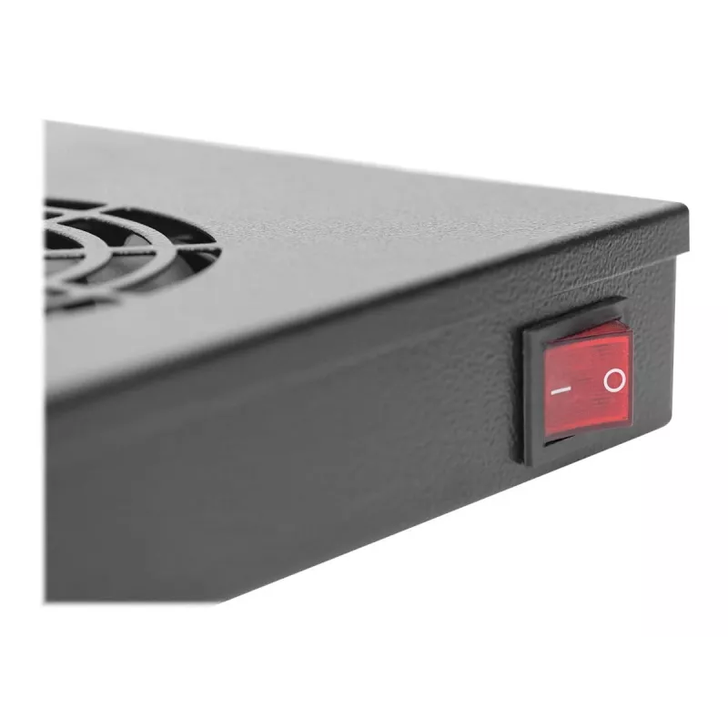 Digitus DN-19 FAN-4-HO-SW 19-inch dakventilatie-eenheid, 4 ventilatoren, thermostaat, zwart