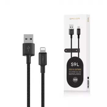 USB-A naar Lightning-kabel Orsen S9L 1 m 2,1A — zwart