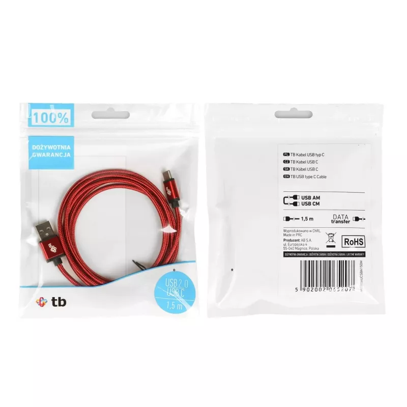 TB USB - USB C-kabel 1,5 M robijn (AKTBXKUCSBA150M)