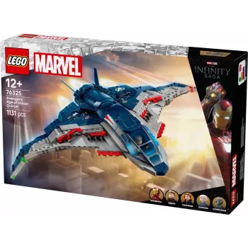 LEGO Quinjet bouwset 76325 — Marvel, 1131 onderdelen, 5 minifiguren, voor 12+, 280×450×300 mm