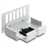 Patchpanel DELOCK 6-poorts glasvezel voor SC duplex of LC quad, grijs metaal, DIN-railmontage