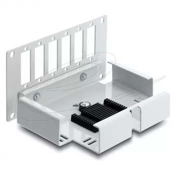 Patchpanel DELOCK 6-poorts glasvezel voor SC duplex of LC quad, grijs metaal, DIN-railmontage