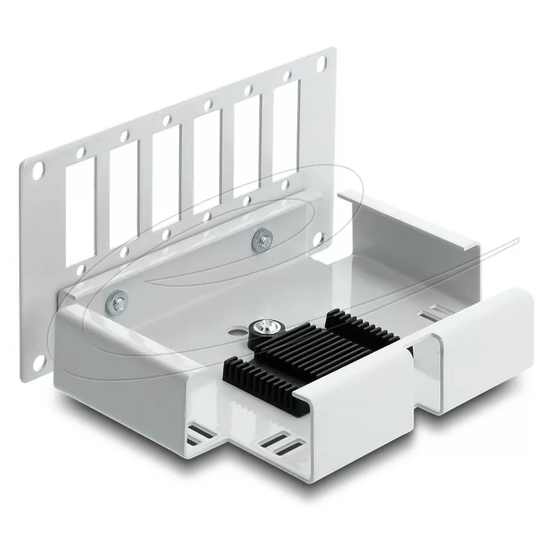 Patchpanel DELOCK 6-poorts glasvezel voor SC duplex of LC quad, grijs metaal, DIN-railmontage