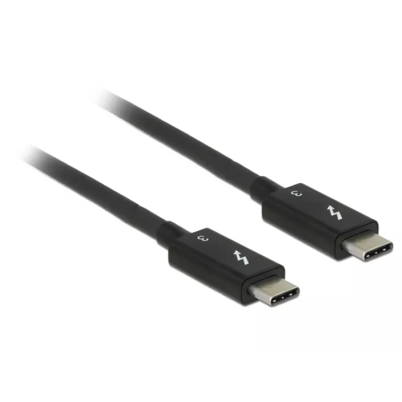 Delock 84844 Thunderbolt 3 USB-C-kabel, male naar male, 40 Gbps, 5 A, 0,5 m, zwart