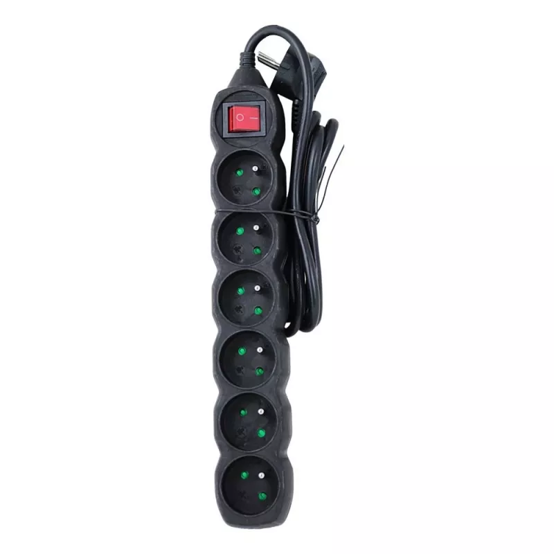 Esperanza ELK217K stroomverlenging 1,5 m 6 AC-stopcontact(en) binnen zwart