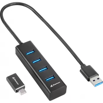 Sharkoon interfacehub USB 3.2 Gen 1 (3.1 Gen 1) Type-C 5000 Mbit/s zwart
