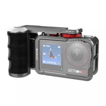 Metalen beschermhoes met Puluz-greep voor DJI Osmo Action 5 Pro / Action 4 / Action 3