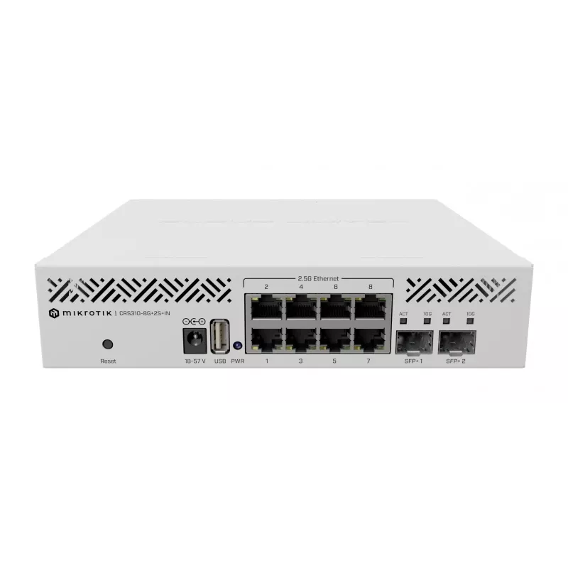 MikroTik CRS310-8G+2S+IN beheerbare switch, 8x 2,5G, 2x SFP+