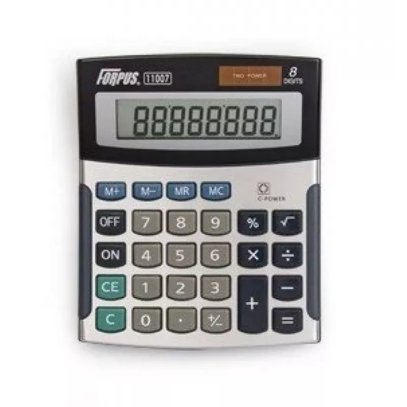 Basisrekenmachine Forpus FO11007 zakformaat zwart grijs