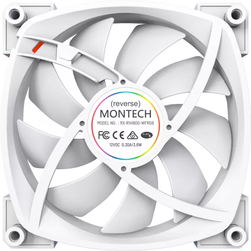 Montech RX140 PWM 140mm ARGB-behuizingsventilator - wit
