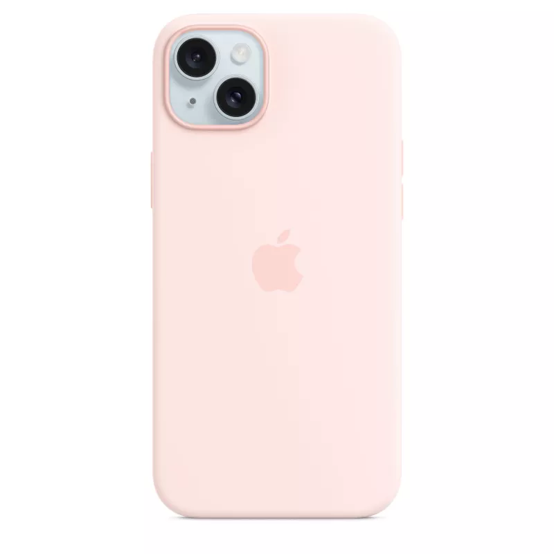 Siliconen hoes met MagSafe voor iPhone 15 Plus – lichtroze